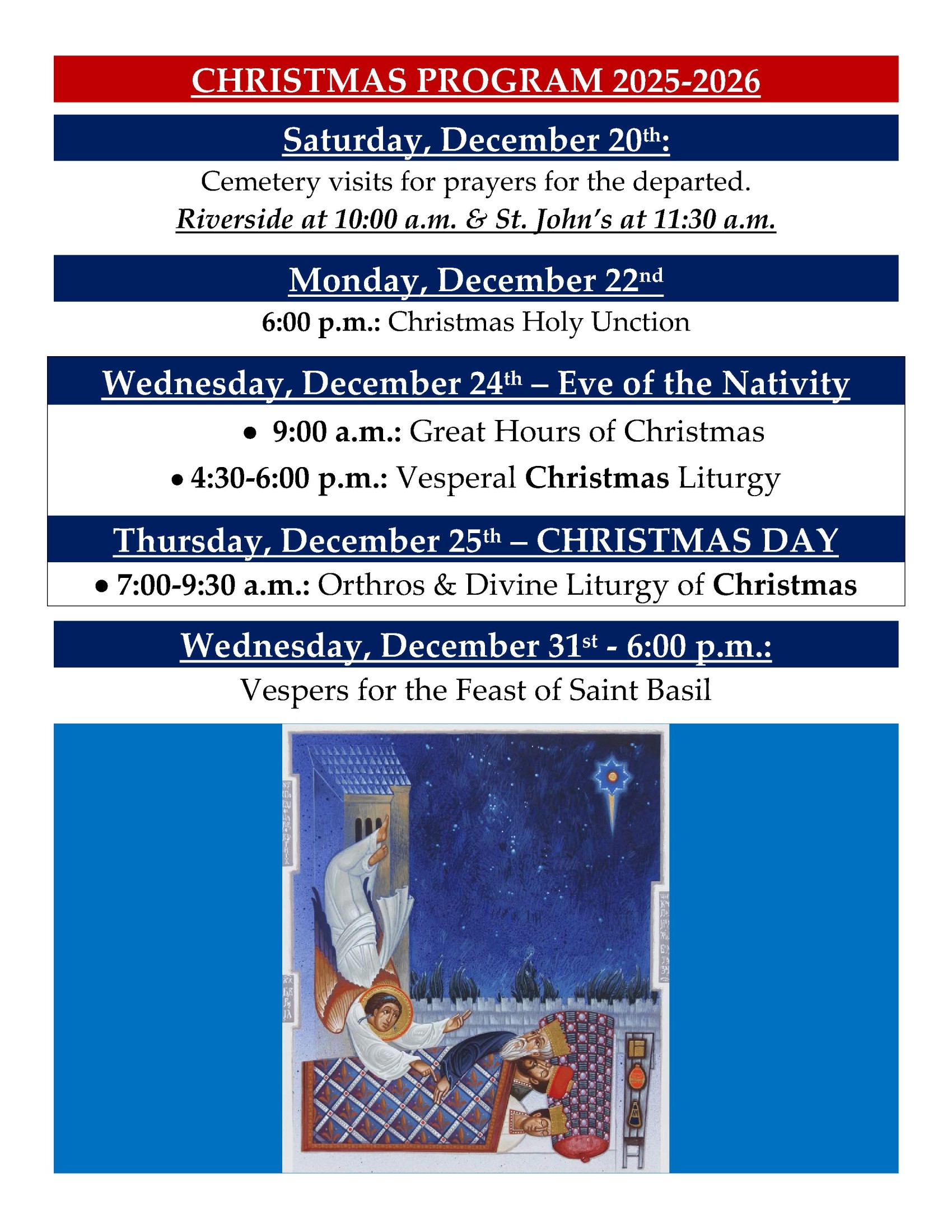 2025 Christmas Theophany Program