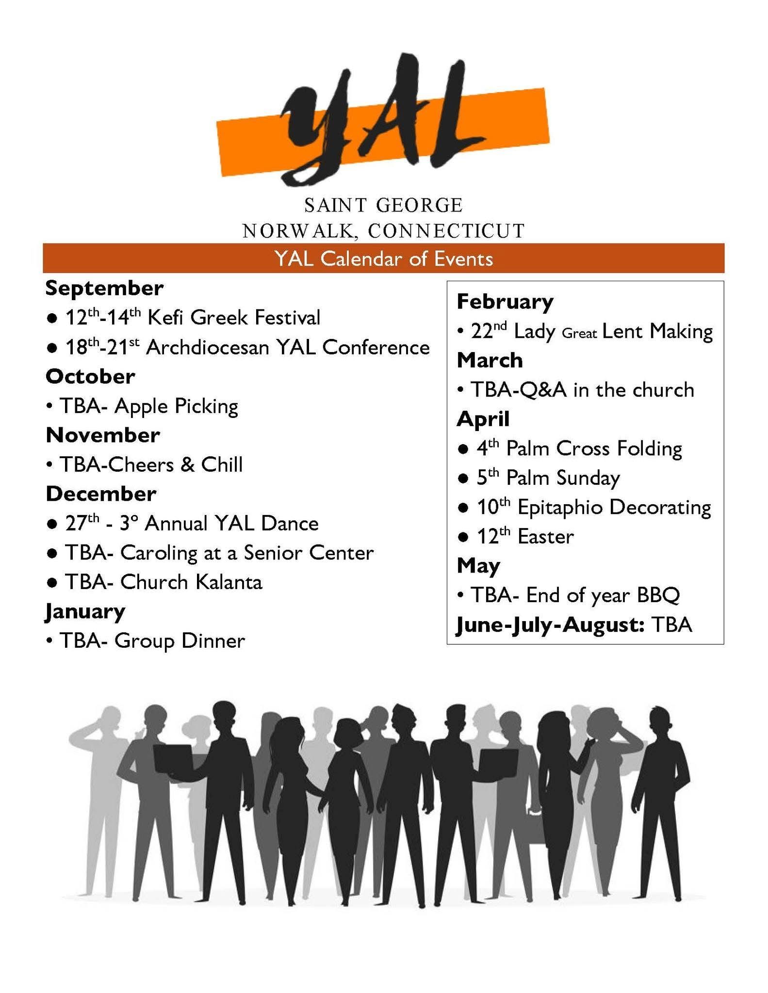 YAL Calendar of Events